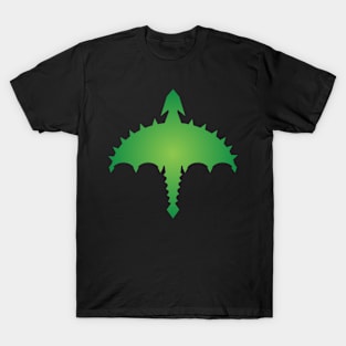 Green Celtic Irish Abstract Digital Cyber Heavy Metal Dragon Design T-Shirt